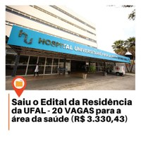 Inscrições abertas para a Residência Multiprofissional HUPAA/UFAL.