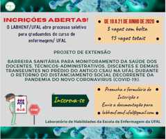 Inscrições para Seleção de graduandos do Curso de Enfermagem/UFAL