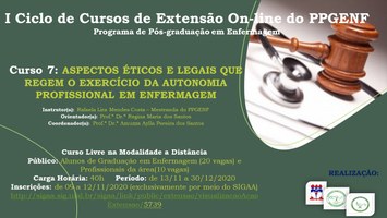Curso 7 - Aspectos éticos e legais que regem o exercício da autonomia profissional em Enfermagem Curso 7 - Aspectos éticos e legais que regem o exercício da autonomia profissional em Enfermagem